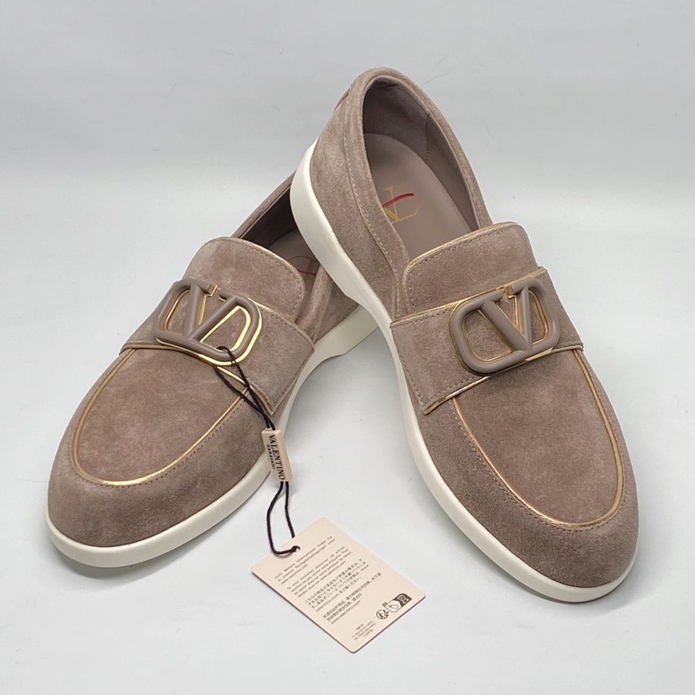 Valentino Garavani Leisure Flows Split Suede Leather Loafers size 37
